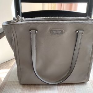 KATE SPADE NEW YORK "DAWN" Light Taupe Nylon Tote/Crossbody Handbag